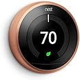 Google Nest Learning Thermostat - Programmable Smart Thermostat for Home - 3rd Generation Nest Thermostat - Works with Alexa - Copper