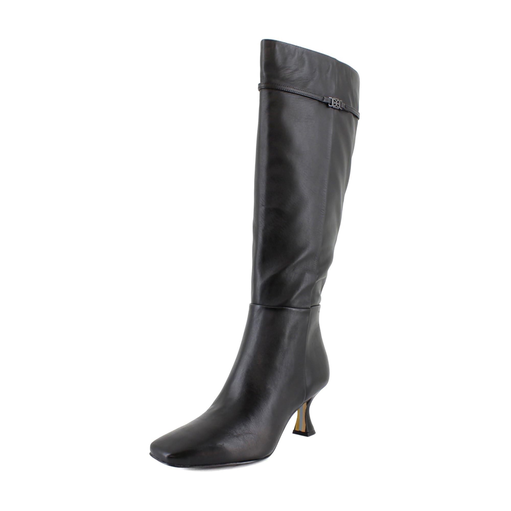 Sam Edelman Women’s Lyla Knee High Boot Black Leather 10 Medium