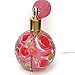Large Glass Empty Perfume Bottle Atomizer with Sprayer Bulb and Painted Pink Roses
