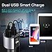 Bluetooth FM Transmitter, ESOLOM in-Car FM Radio Adapter Hands-Free Calling, Car Charger, MP3 Player Car Kits Dual USB Port Charger 5V/2.4A&1A, Support Voltage Detection (Sliver)