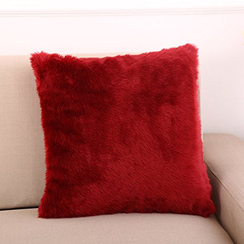 Lisastor Fahion Decorative Home Plush Pillow Case Faux Fur