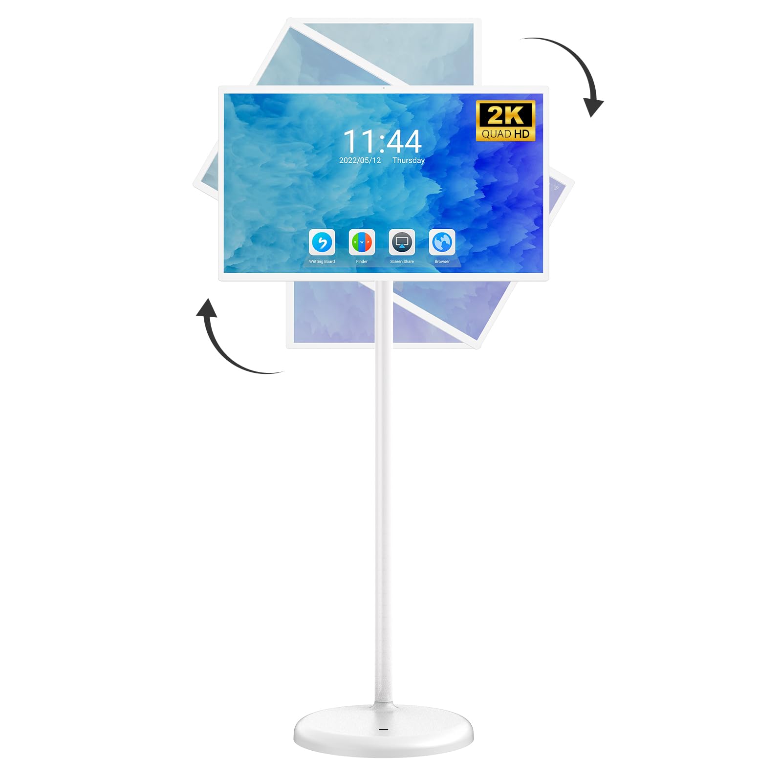 Photo 1 of OHYEAHSPIN 43 Inch Portable TV Smart Touch, 4K Rotatable TV LCD Display with Wires plugged in use, Android OS, Touch Screen, Type-C, USB, HDMI Port, on Wheels Support Wireless Mouse Keyboard