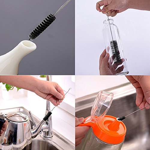 Tube Cleaner, Anpatio 20Pcs Nylon Pipe Cleaning Brush Set Bottle Nozzle Cleaner Kit for Drinking Straws, Glasses, Keyboards, Jewelry, Automobile Engine Cleaning