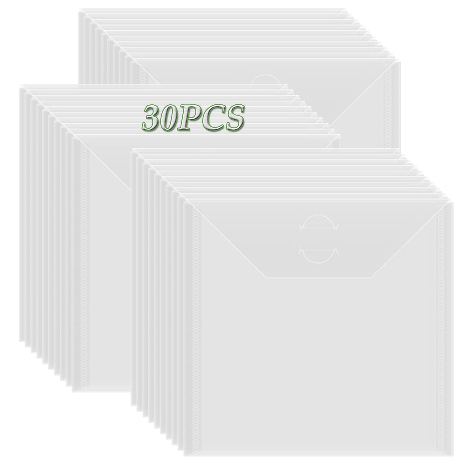 OTCRAFT 30 Pieces Clear Die & Stamp Plastic Storage Bag, Resealable Large Envelope Pocket for DIY Scrapbooking Paper Card Craft Making and Cutting Dies Stencil (7"x5")