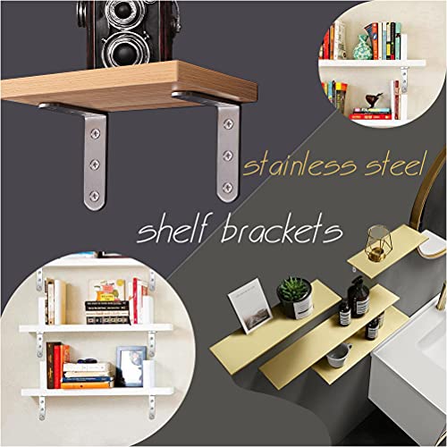 10 Pack L Bracket Corner Braces 4 Inch Stainless Steel Heavy Duty Shelf