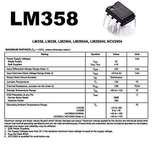 100 Pcs IC Dip LM358, LM358 DIP LM358N Operational Amplifier Dual op-amp (Pack of 100) - Thumbnail 3