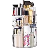 Jerrybox 360 Degree Rotation Makeup Organizer Adjustable Multi-Function Cosmetic Storage Box, Large Capacity, 7 Layers, Fits Toner, Creams, Makeup Brushes, Lipsticks and More, Transparent