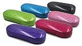 Glitter Sunglass Case and Sparkle Eyeglass Case - Protects Glasses of Medium To Large Frames size Finish with Trendy Hollywood Glamour Microfiber Cloth