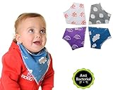 BIBEST - The Best Bandana Bib for Boys and Girls - 4 Pack Baby Bibs Gift Set - Good For Teething Drool - Very Fashionable and Cute - Anti Bacterial and Eco Friendly - Made of Absorbent Cotton