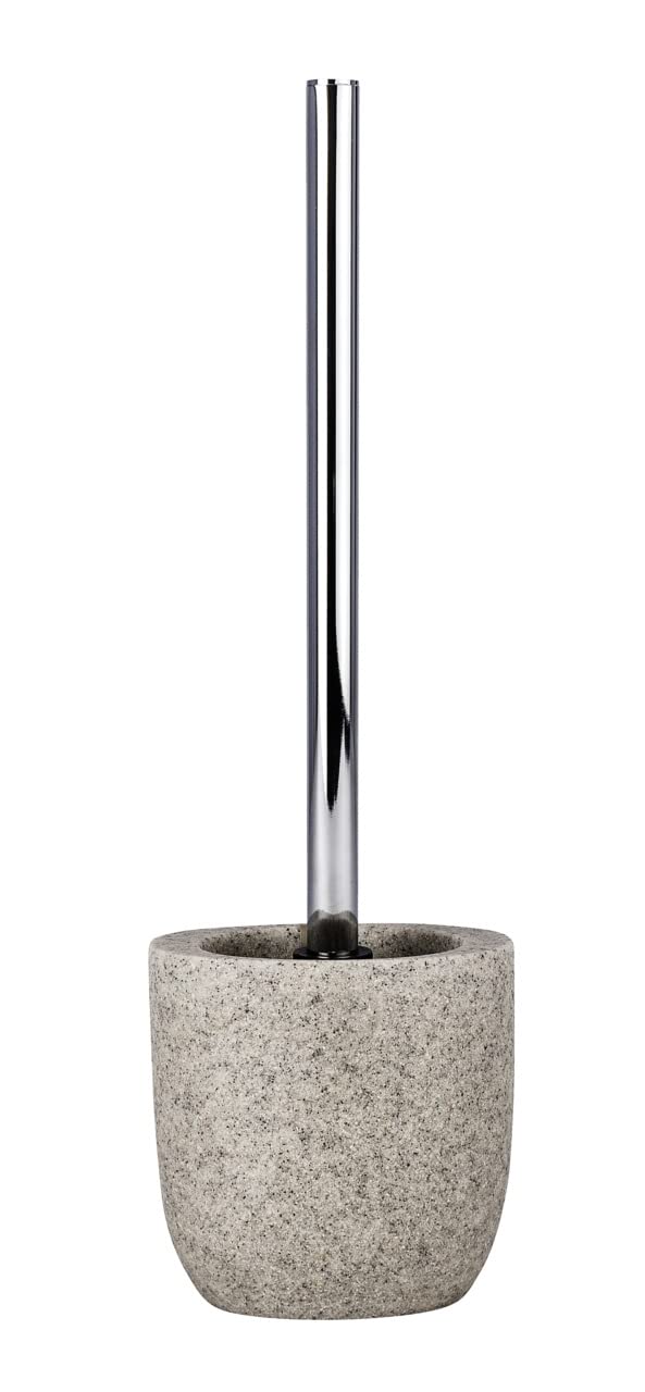 WENKO 22021100 Toilet brush Puro Light Grey - Polyresin, 11.2 x 37 x 9 cm, Light grey
