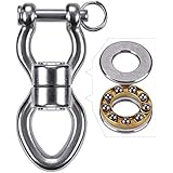 SELEWARE Silent Bearing Swing Swivel, Stainless Steel 1200LB 360Â° Rotational Device Hanging Accessory with Removeable Buckle for Tree Swing, Hammock Chair, Climbing Rope, Yoga, Kids Swing Swivel