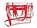 Nova Sport Wear Bag with Handles / Adjustable Strap Transparent Gameday Tote, 12 x 12 x 6 Inch - Red