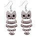 YAZILIND Retro Enamel Owl Ear Wire Hook Dangle Earrings