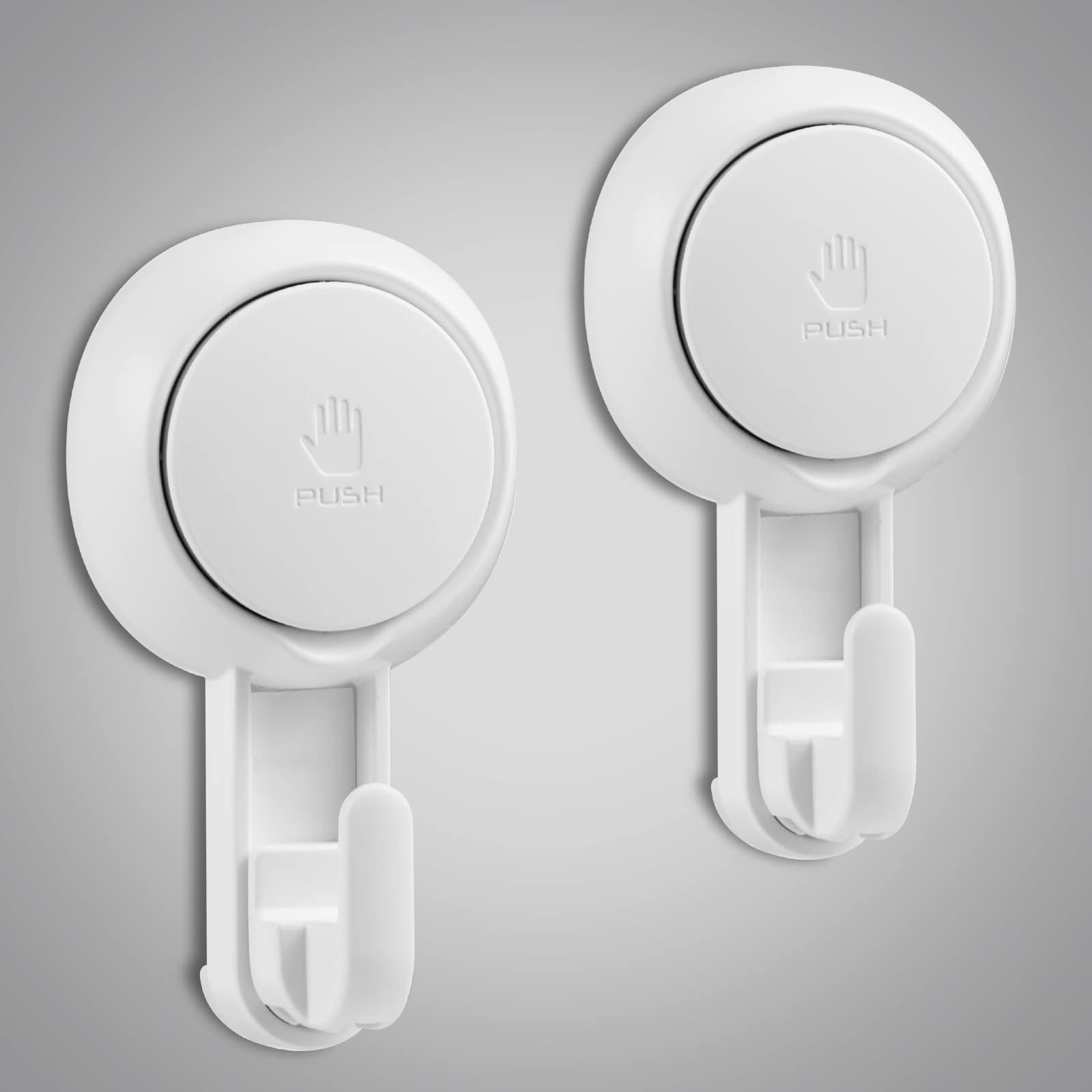 ilikable Bathroom Suction Hooks 2 Pack, Detachable and Reusable Door Hook for Wreath Easy to Install Heavy Duty Hooks Hanging Shower Towel Cloth Key Wall & Window Suction Hook for up to 5KG