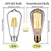 DORESshop LED Filament Bulb Dimmable, 75Watt Equivalent (8W) Light Bulbs, 2700K Warm White, 800lm, 330 Degree Beam Angle, ST64 Antique Shape, E26 Medium Base Light Bulbs for Home Lighting, 4Pack