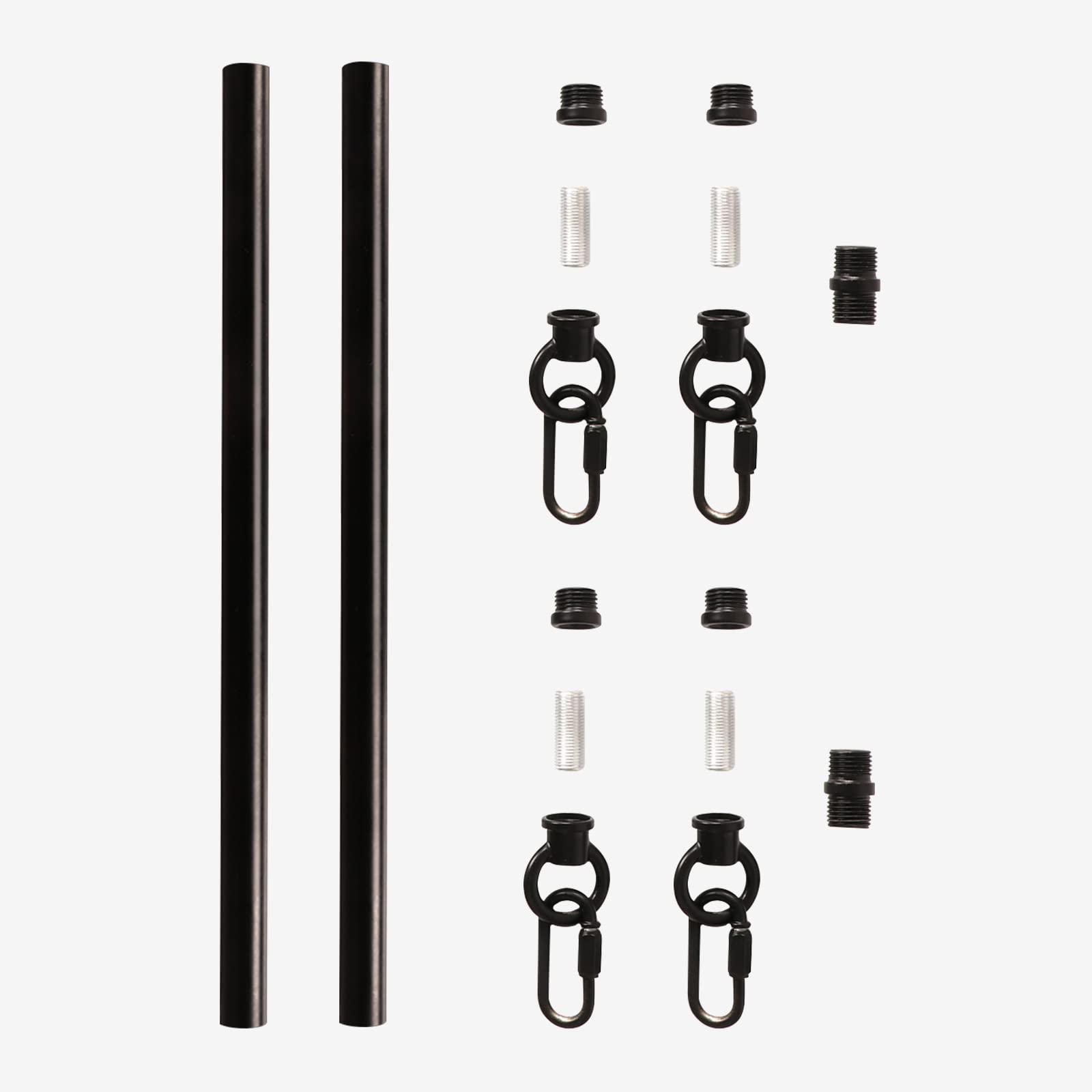 Photo 1 of Giluta Threaded Extension Rod for Pendant Light Island Lighting Chandeliers, 2 Rods M10 Lighting Fixture Downrods and Stem 11.8 Inches Matte Black with Chain Link Connectors