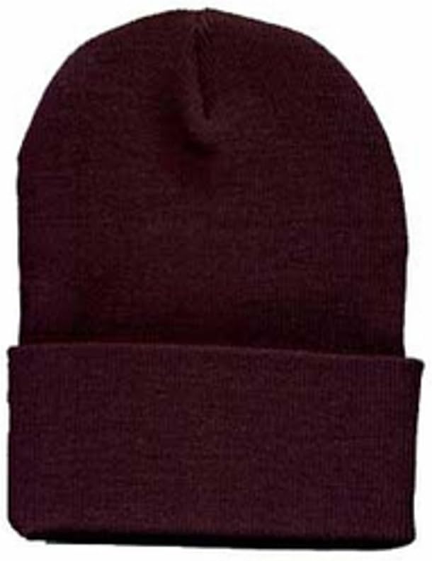 Long Knit Beanie Ski Cap Hat In Dark Brown