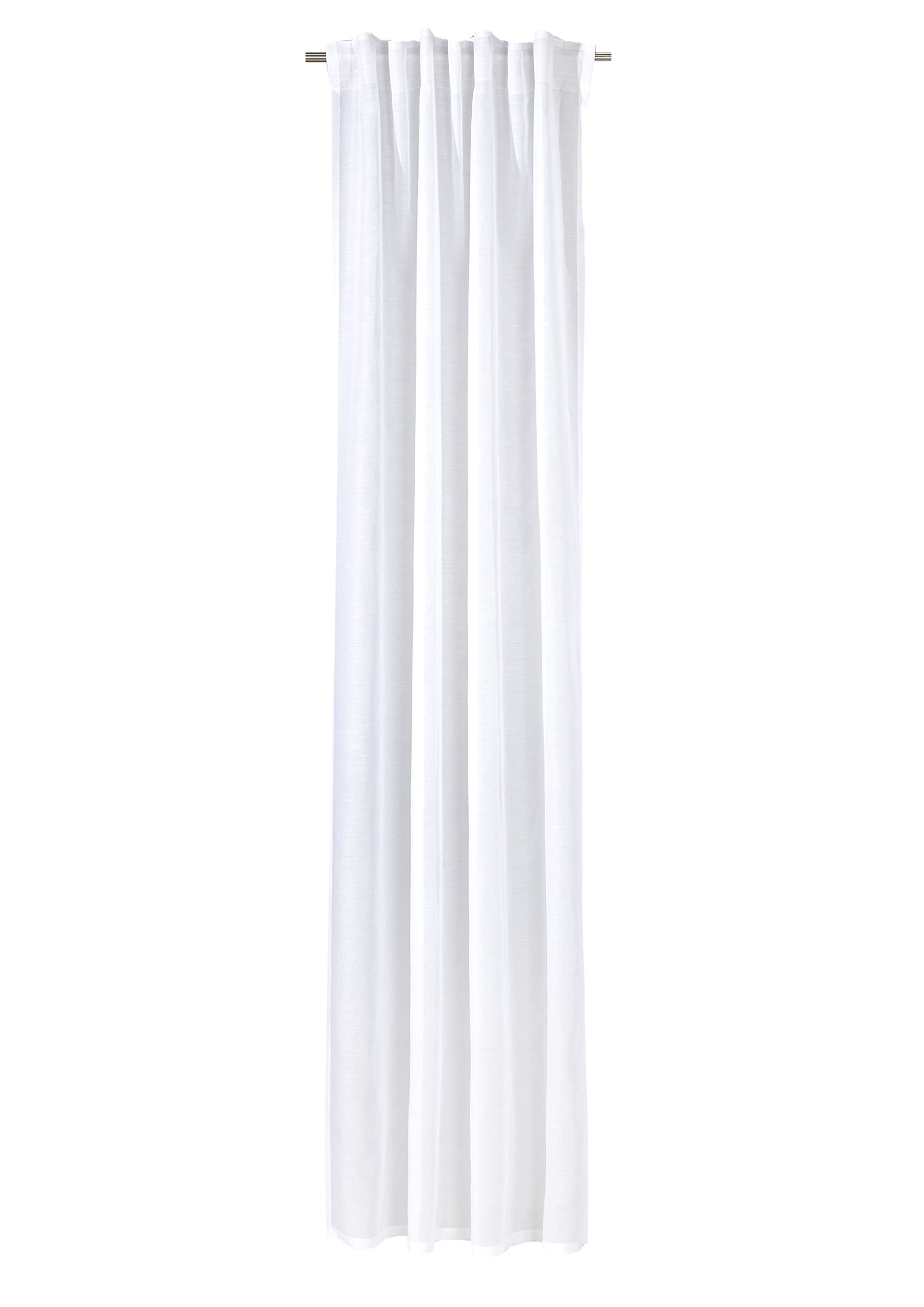 Valentin Tab-Top Curtain 140 x 245 cm White Batiste Look