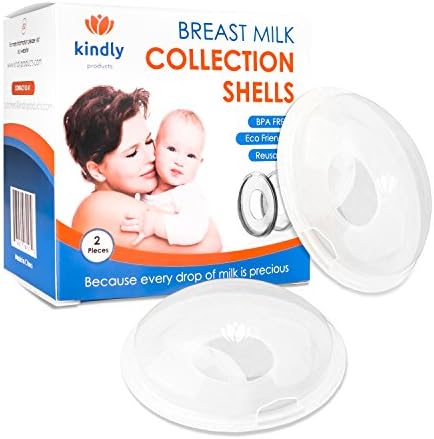 Kindly Products Breast Shells - Nursing Cups - Milk Saver - Collect Breast Milk and Protect Sore Nipples - Soft &amp; Comfortable Silicone - Safe, Reusable and Easy to Clean, Set of 2