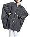ellazhu Women Bat-Wings Sleeve Stripe Button-Down Chiffon Blouses GA03