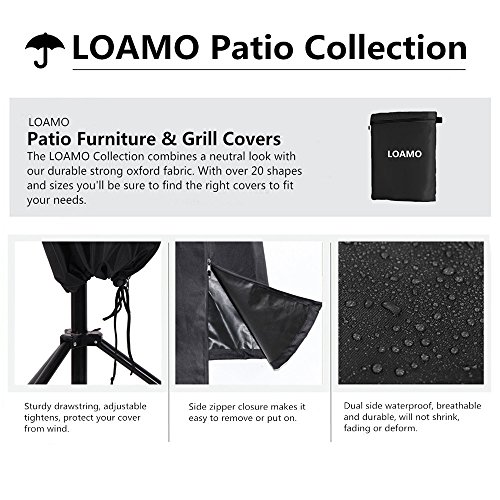 Patio Umbrella Covers Parasol Outdoor Offset Covers Waterproof Fits 7ft to 11ft Umbrellas for Market Umbrellas Large with Storage Zipper Bag, Black