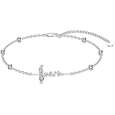 LWXIE Diamond Faith Cross Bracelet for Women 925 Sterling Silver Lab Grown Diamonds Jewelry Gifts for Mom Wife Girlfriend Daughter Sister Friend