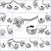 RUBYCA 40pcs Mix Lot of Silver Color Clip Lock Stopper Clasp Beads DIY fit European Charm Bracelet