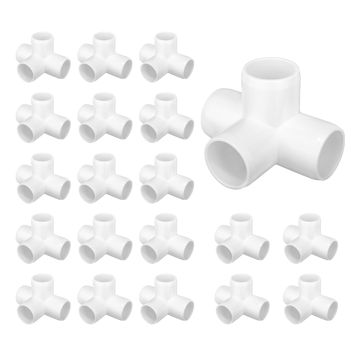 Photo 1 of 20 Pack 4 Way PVC Fittings 1/2 Inch, Furniture Grade Pipe Elbow Connector, 4 Way Side Outlet Tee Fittings for All DIY PVC Structure and Frames Building Furniture