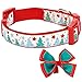 Blueberry Pet 4 Patterns Christmas Moments of Fantasy Embrace Nature Designer Adjustable Bowtie Dog Collar, Medium, Neck 14.5