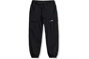 Cromoncent Girls&Womens Cargo Pants Elastic Waist Lightweight Outdoor Jogger Pants, 6 Years - XX-Large