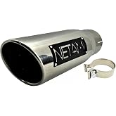 NETAMI 3.5&ldquo; to 5" Exhaust Tip Stainless Steel Rolled Edge Chrome Polish Clamp-on 3.5"x5"x12"