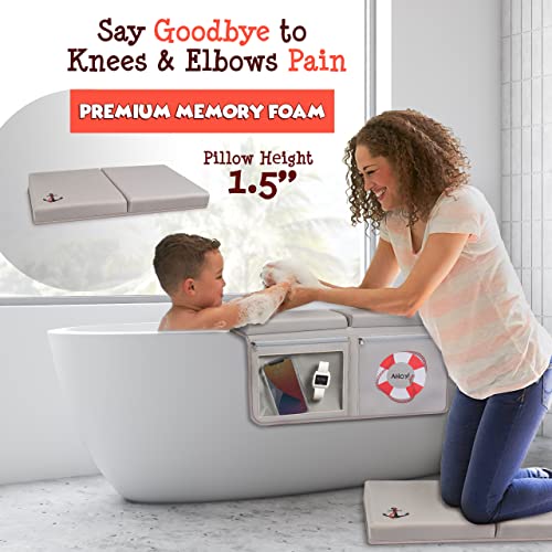 Simple Joy Baby Bath Kneeler Mat & Bathtub Elbow Rest Pad Set + Tub Toy