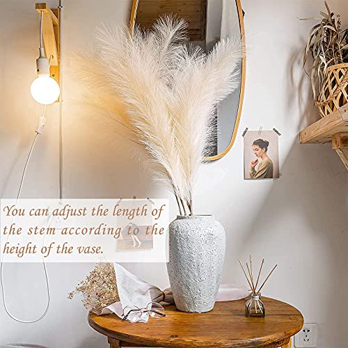 Faux Pampas Grass Decor, Tall Pampas Grass Decor, Pompous Grass Floor Vase Filler, Bundle of 3, 43\