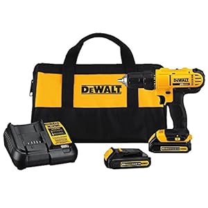 DEWALT 20V Max Cordless Drill Driver Set, 2 Speed, High Performance Motor, Includes 2 XR 1.3Ah Li-Ion Batteries, Charger and Contractor Bag (DCD771C2)