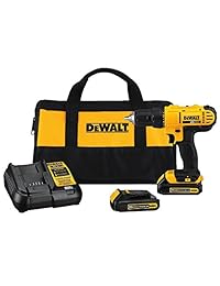 Juego de taladro compacto DeWalt DCD771C2 de 20 vatios, sin cables, de 12 pulgadas
