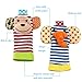 Daisy 4-Piece Animal Baby Infant Wrists Rattle and Socks Foot Finders Set Developmental Soft Toy - Elephant and Monkey