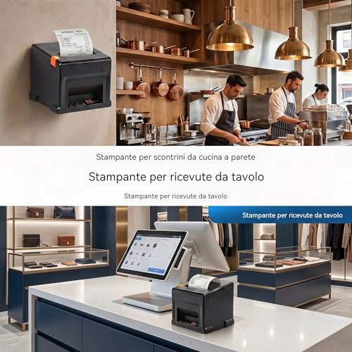 Fuhuihe 80mm Bluetooth POS Receipt Thermal Printer USB Compatible with Windows/Mac Ideal for Restaurants and Retail Stores