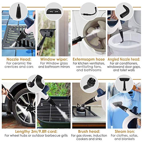 Handheld Pressurized Cleaner with 9-Piece Accessory Set - Multi-Purpose and Multi-Surface All Natural, Chemical-Free Cleaning for Home, Auto, Patio, More - Thumbnail 4