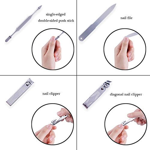 image for DUcare Nail Clippers Manicure Pedicure Set - 12 Piece Stainless Steel 