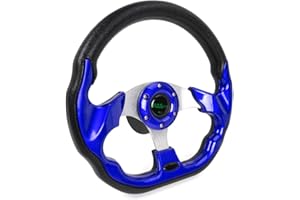 RASTP 12.6 Inch Boat Steering Wheel with 3/4“ Axle Marine Steering Wheel Adapter for Most Marine boats,Vessels,Yachts,Pontoons Boat(Blue)