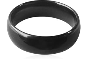 hecere Waterproof Ceramic NFC Ring, NFC Forum Type 2 215 496 Bytes Chip Universal for Mobile Phone, All-Round Sensing Technology Wearable Smart Ring, Fasion Ring for Men or Women (9#, Black)