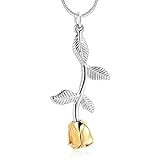 Rose Flower Cremation Jewelry Urn Necklaces for