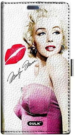 OULK(R) Samsung Galaxy J7 Texture Card Slot Kickstand Folio Magnetic Closure Holster Case, Marilyn Monroe Lip Signature (MD9)