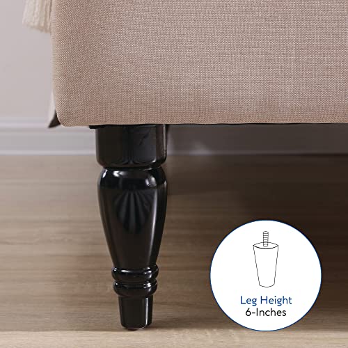 Classic Brands Coventry Upholstered Platform Bed Headboard and Metal