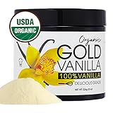 Gold Organic Vanilla Powder (8 oz) Smoothie Grade - Perfect Vanilla Extract Substitute For Baking All Natural Great For Coffee And Drinks