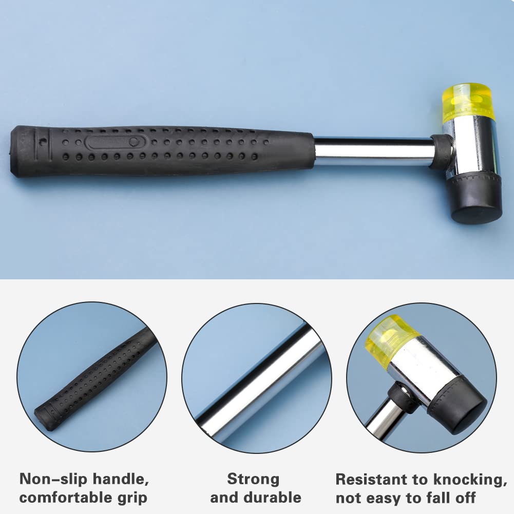 TLKKUE 120 Sets Snap Fasteners Kit, 10mm Snap Buttons with Rubber Hammer, 6 Color Metal Snap Buttons Press Studs with 4 Setting Tools, Snaps for Fabric, Clothes, Jackets, Jeans Wears, Bags, Leather