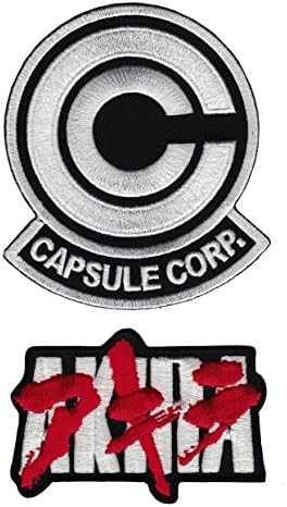 Set2 WB-IO Anime Dragonball Z Capsule Corp. Akira Japaneae Text Embroidered Cosplay Patch