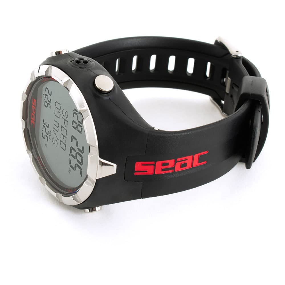 SEAC, Freedinving and Underwater Spearfishing Computer Unisex-Adult, Black/Red, Standard