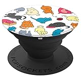 Cute Funny Cats Colorful Pattern - PopSockets Grip and Stand for Phones and Tablets