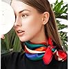 100% Pure Mulberry Silk Small Square Scarf -21'' x 21''- Breathable Lightweight Neckerchief -Digital Printed Headscarf
